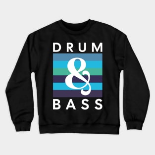 DRUM & BASS  - blue rainbow (dark print) Crewneck Sweatshirt